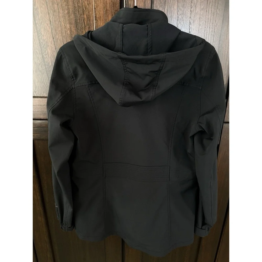 Eddie Bauer Womens M‎ Black Jacket Hood Water Resistant Hiking Comfort